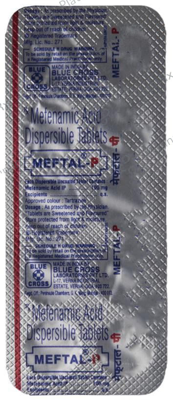 Meftal P 100mg Dispersible Tablet 10s