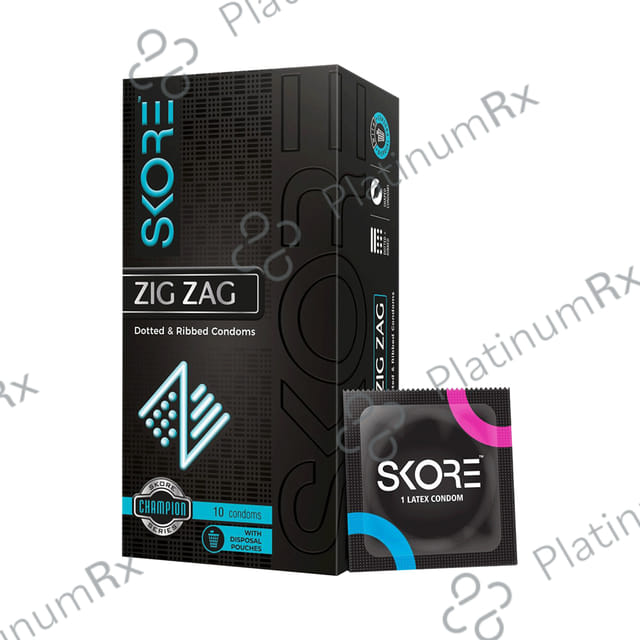 Skore Zig Zag Dotted & Ribbed Condoms 10s