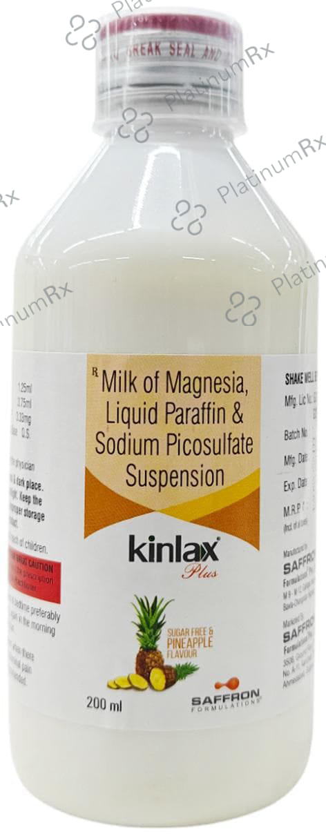 Kinlax Plus Pineapple Sugar Free Syrup 200ml