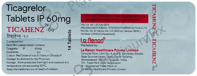 Ticahenz 60mg Tablet 14s