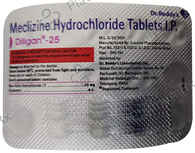 Diligan 25mg Tablet 15s