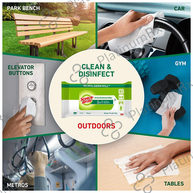 Scotch Brite Surface Disinfectant Wipes 2 in 1 Cleans & Disinfects 10 wipes