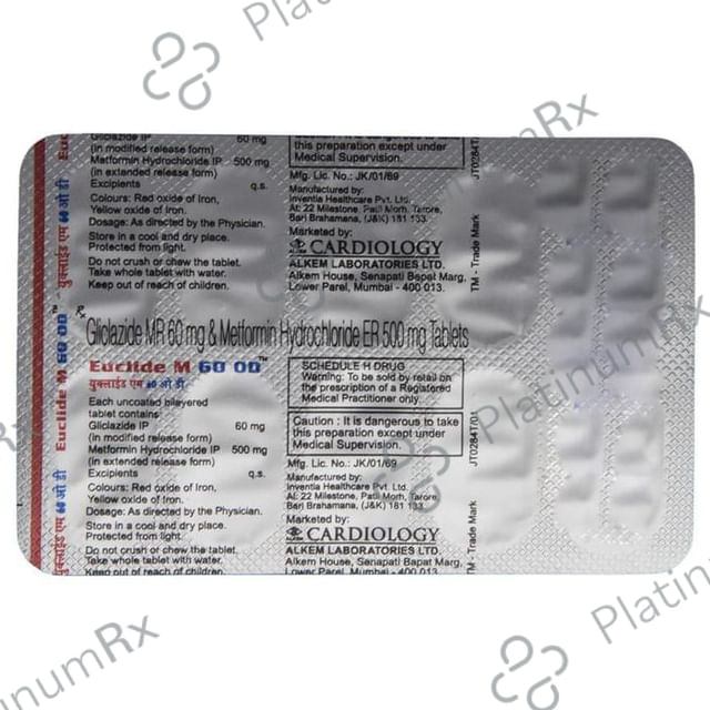 Euclide M 60 OD 60/500mg Tablet ER 10s