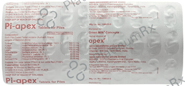 PI-Apex Tablet for Piles