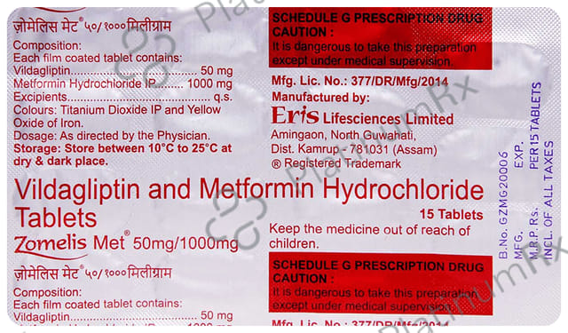 Zomelis Met 50/1000mg Tablet 15s