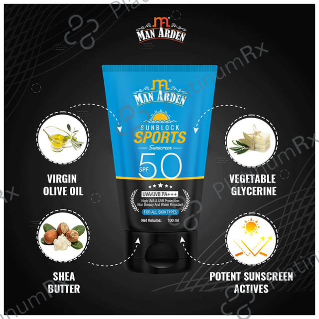 Man Arden Sunblock Sports Sunscreen SPF 50 Cream 100ml