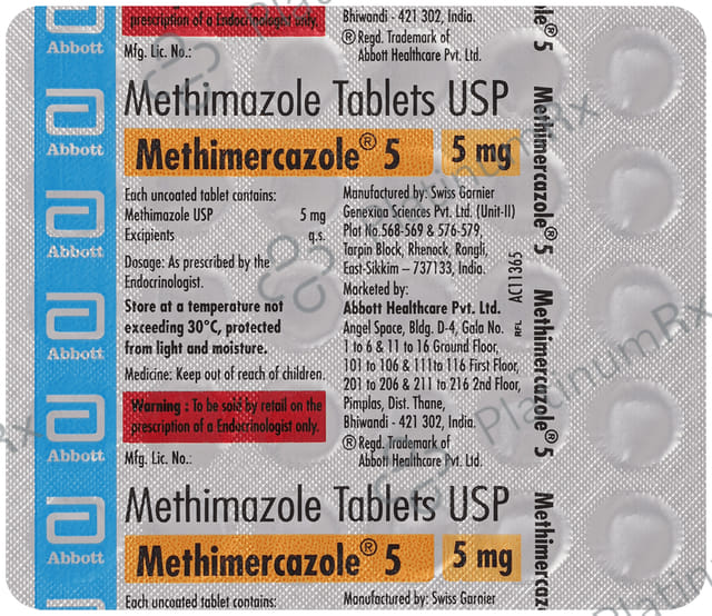 Methimercazole 5mg Tablet 30s