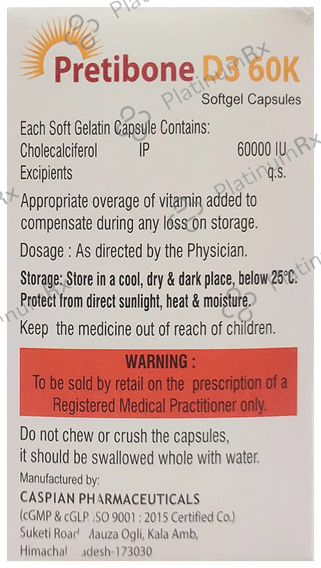 Pretibone D3 60K Softgel Capsule 4s