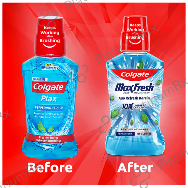 Colgate Peppermint MaxFresh Plax Antibacterial Mouth Wash 500 ml