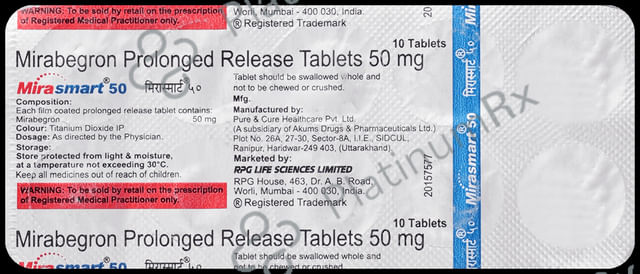 Mirasmart 50 Tablet PR