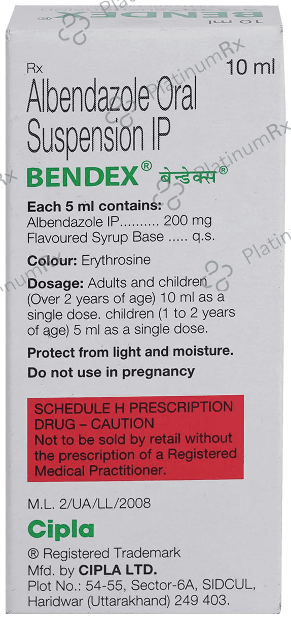 Bendex 200mg Suspension 10ml