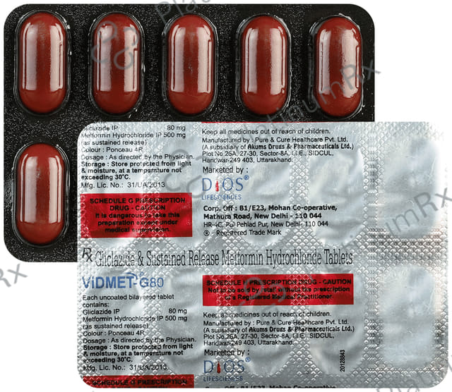 Vidmet G 80/500mg Tablet SR 10s