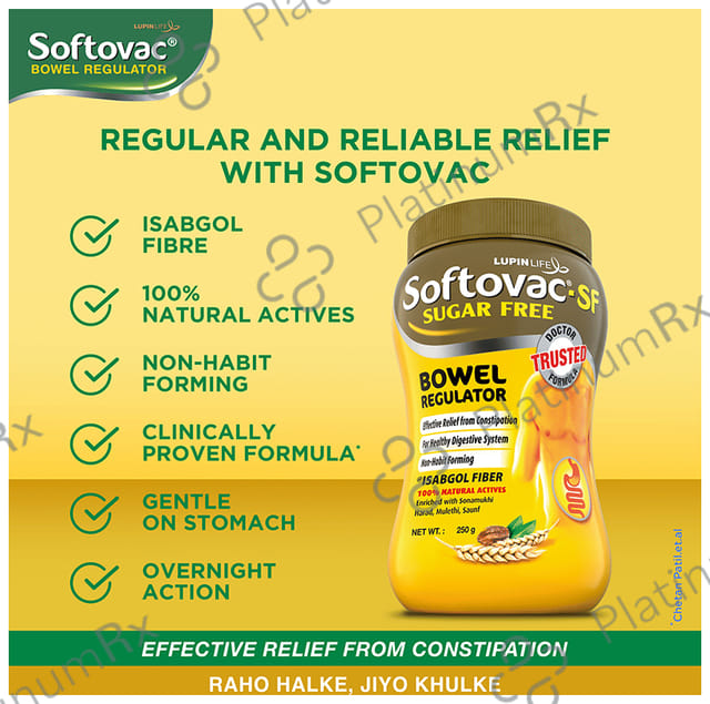 Softovac SF Bowel Regulator Eases Constipation Powder 250gm