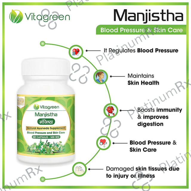 Vitagreen Manjistha 500mg Capsule