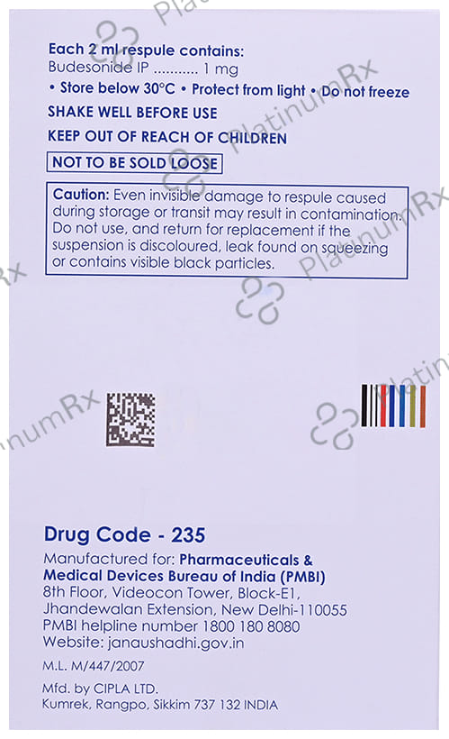 Budesonide Suspension 1mg Nebuliser
