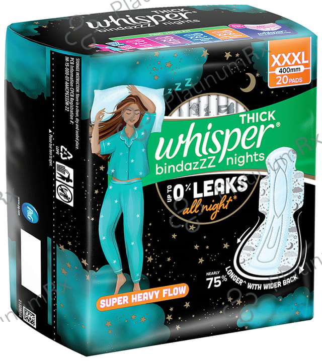 Whisper Bindazzz Nights Pads - Size XXXL 20 pads