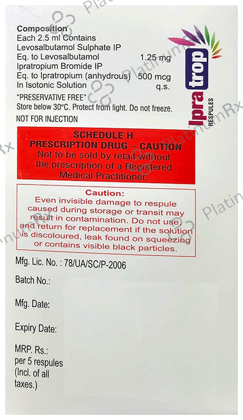 Ipra Trop 0.5/1.25mg Respules 5X2.5ml