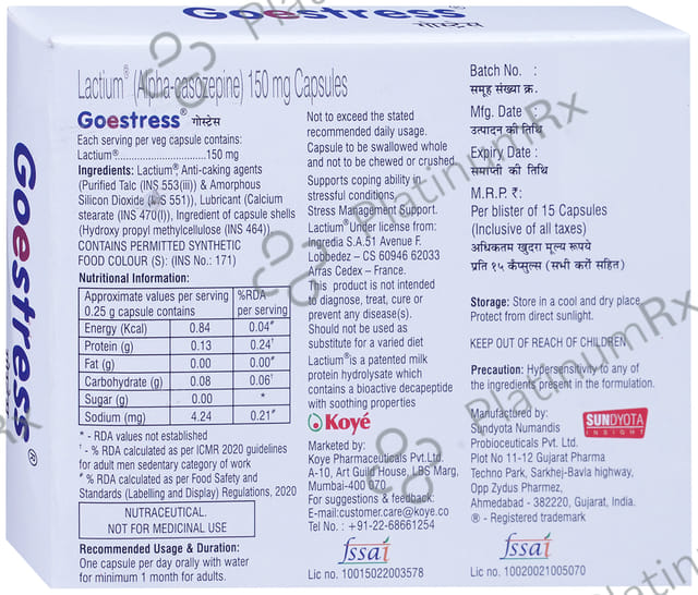 Goestress 150mg Capsule 15s