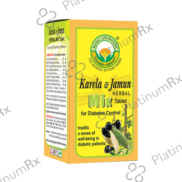 Basic Ayurveda Karela & Jamun Herbal Mix Tablet