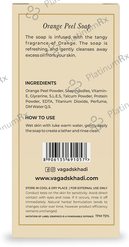 Vagad's Khadi Herbal Soap Orange Peel