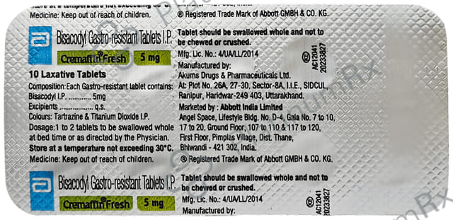 Cremaffin Fresh 5mg Tablet 10s