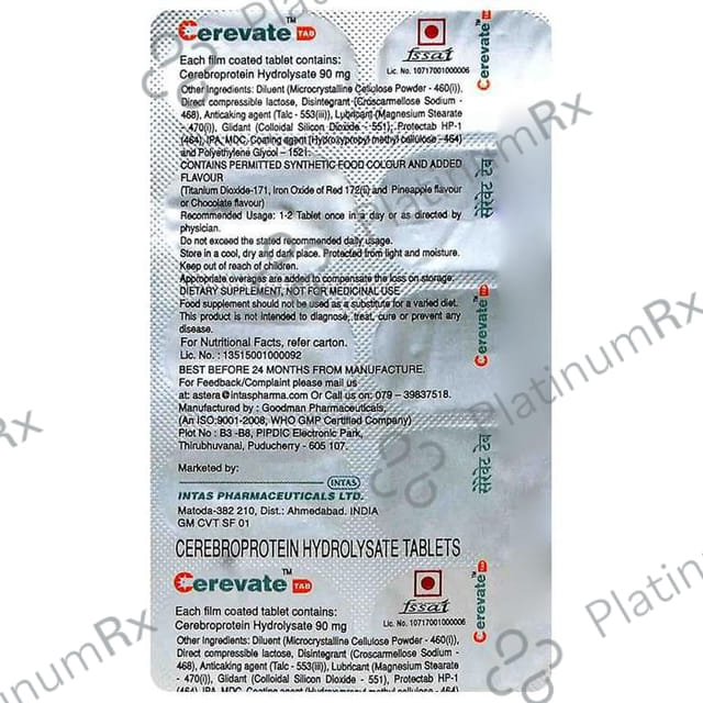 Cerevate 90mg Tablet 10s