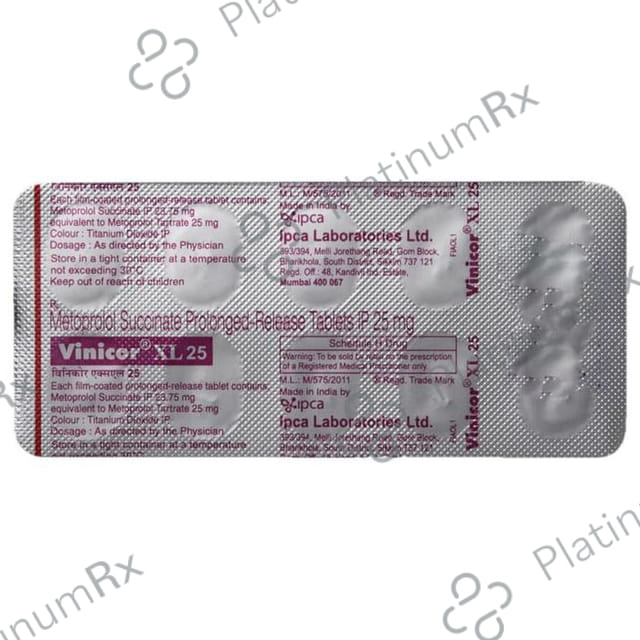 Vinicor XL PR 25mg Tablet 10s