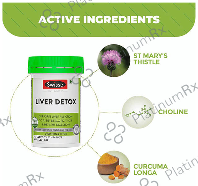 Swisse Ultiboost Liver Detox for Healthy Digestion & Liver Health - Tablet 60 tablets