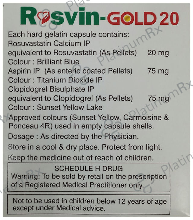 Rosvin Gold 20/75/75mg Capsule 10s