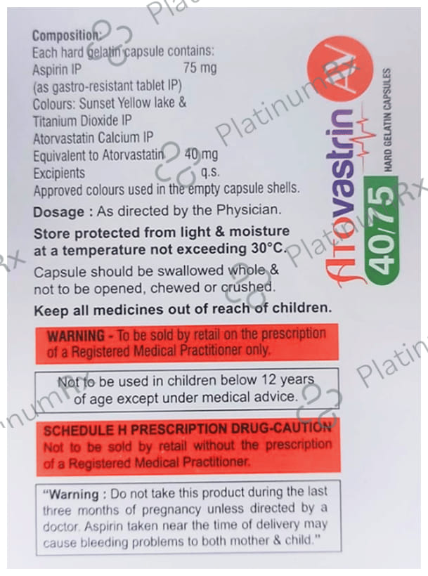 Atovastrin AV 40/75mg Capsule 15s