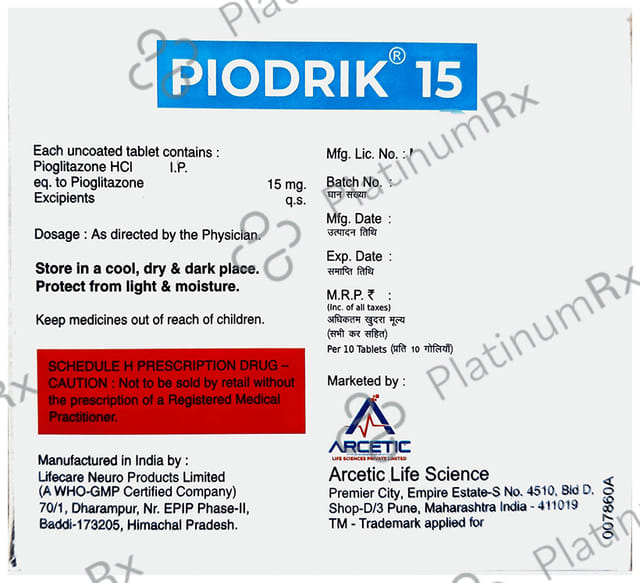 Piodrik 15mg Tablet