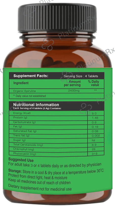 Walpar Organic Spirulina 2400mg Tablet