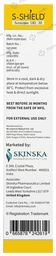 Skinska S Shield Sunscreen SPF 30 Lotion 60ml