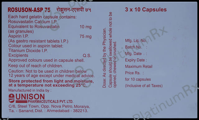 Rosuson ASP 10mg/75mg Capsule