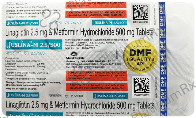 Juslina M 500/2.5mg Tablet 10s