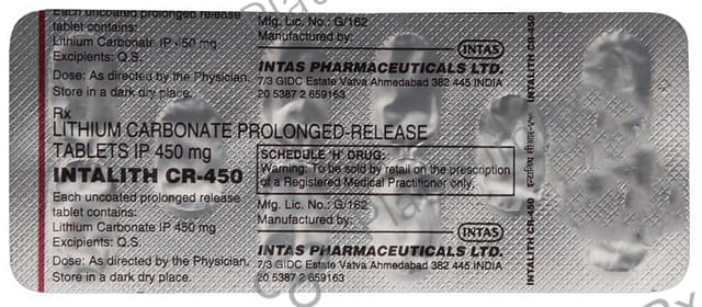 Intalith CR 450mg Tablet PR 10s