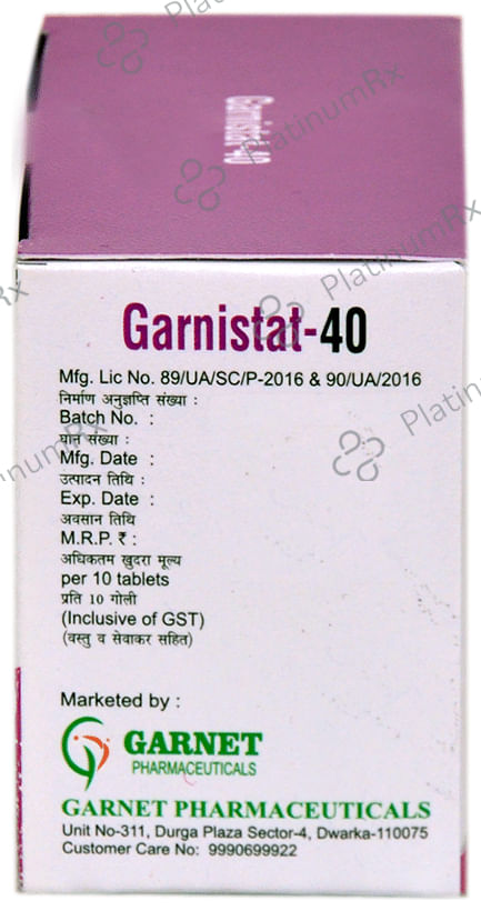 Garnistat 40mg Tablet 10s