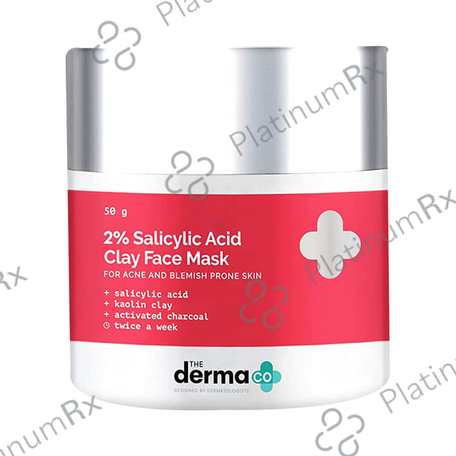 The Derma Co 2% Salicylic Acid Clay Face Mask - For Acne & Blemish Prone Skin