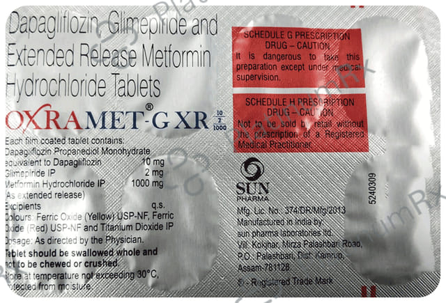 Oxramet G 10/2/1000mg Tablet XR 7s