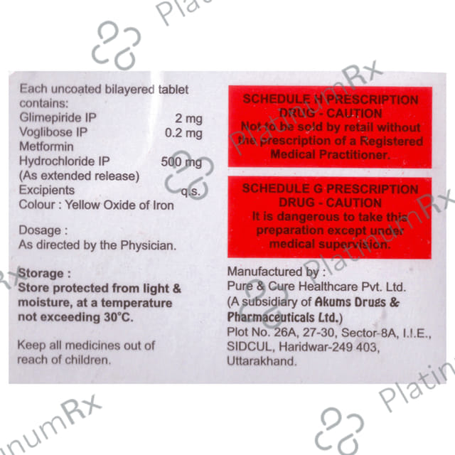 Laformin GV 2/500/0.2mg Tablet ER 10s