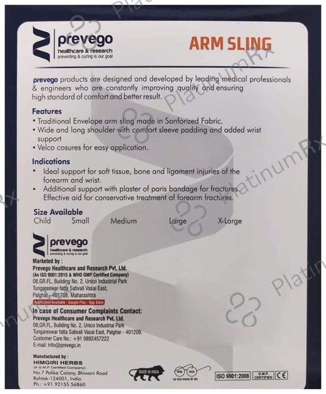 Prevego's Arm Sling XL