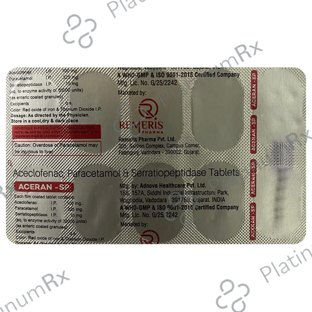 Aceran SP 100/325/15mg Tablet 10s