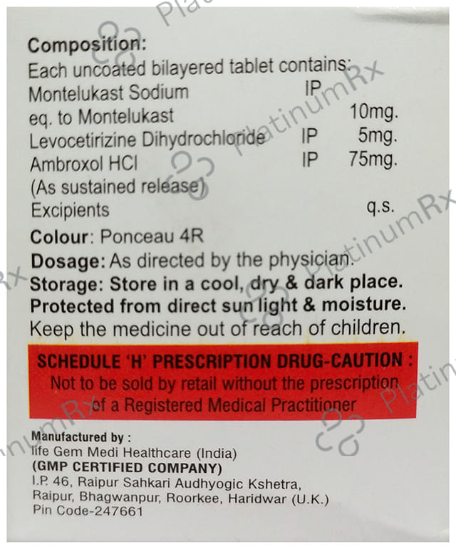 Morion LA 75/5/10mg Tablet SR 10s