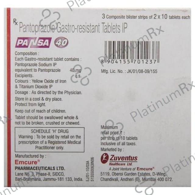Pansa 40mg Tablet 10