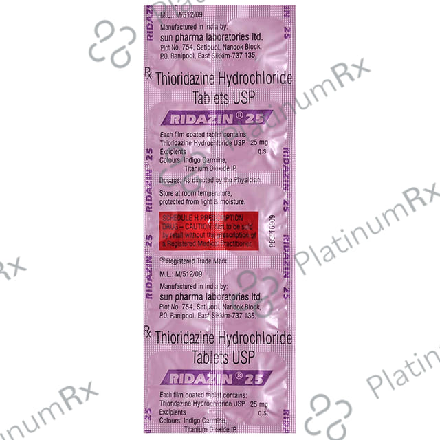 Ridazin 25mg Tablet 10s