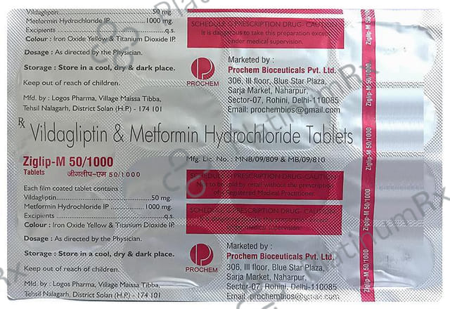 Ziglip M 50/1000mg Tablet 15s