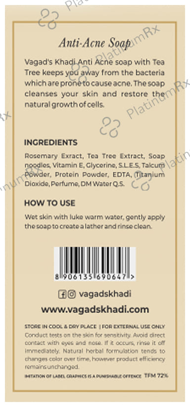 Vagad's Khadi Herbal Anti Acne Soap
