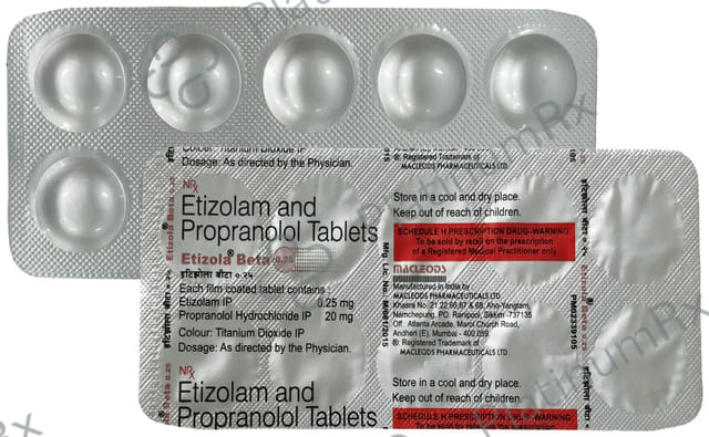 Etizola Beta 0.25 mg/20 mg Tablet
