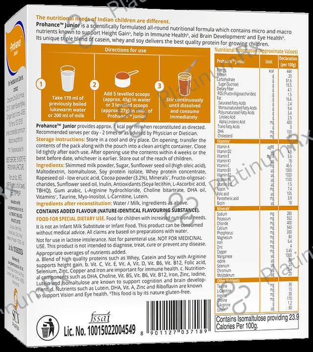 Prohance Junior Flavour Refill Chocolate 200gm