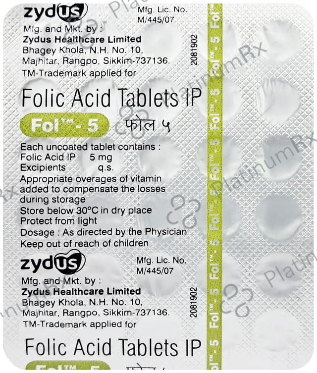 Fol 5mg Tablet 30s